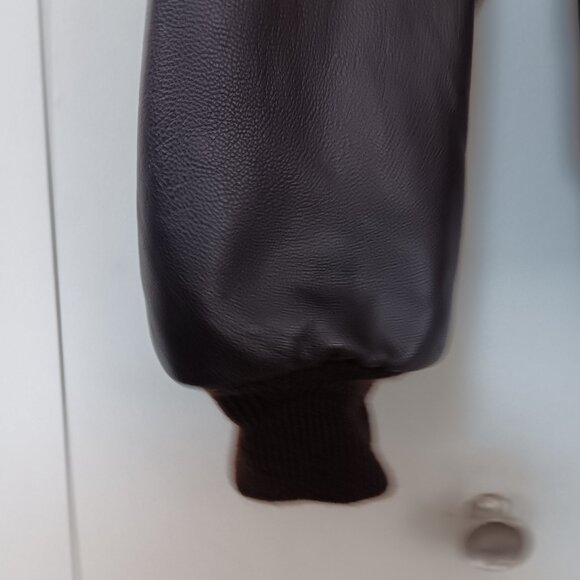 Rare 1999 Perrone Aviation Genuine Leather Bomber Jacket Nose Art  Briefing Time - Picture 6 of 10